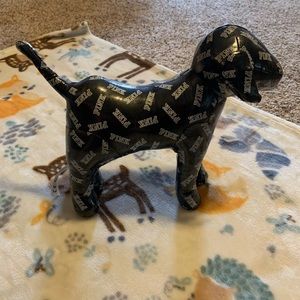 Medium sized Black Logo Plush Dog from PINK.